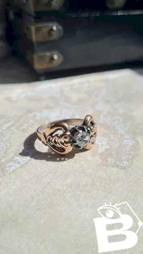 Bague ancienne en or rose et argent Art Déco -Bague oranor