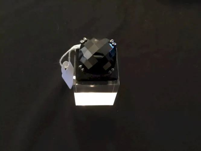 Bague argent avec pierre noire brillante