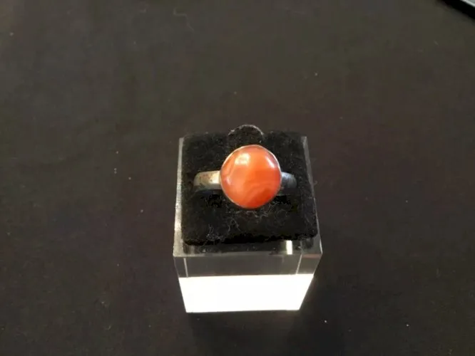 Bague argent avec pierre orange