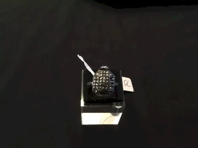 Bague argent avec strass 19 eme
