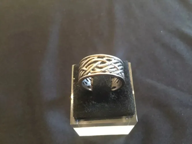 Bague argent effet tressé T50