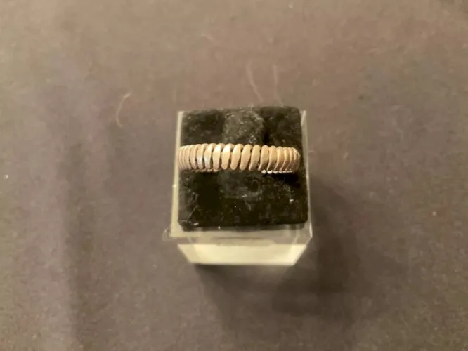 Bague argent façon ressort plat (T60)