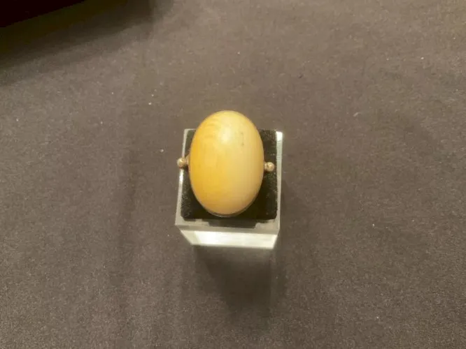 Bague argent grosse pierre blanche ovale naturelle (T50)