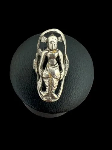 bague argent massif vintage Personnage Indien Unisex Taille 45,5Travail Français