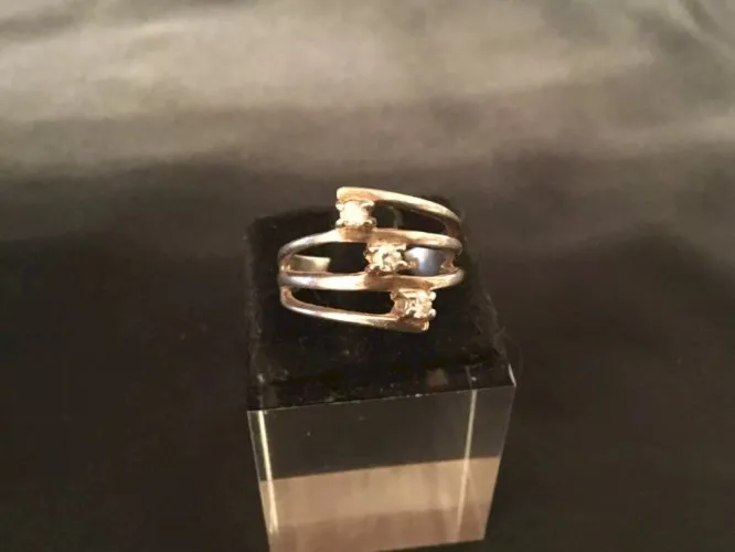 Bague argent multi rangs orné de strass