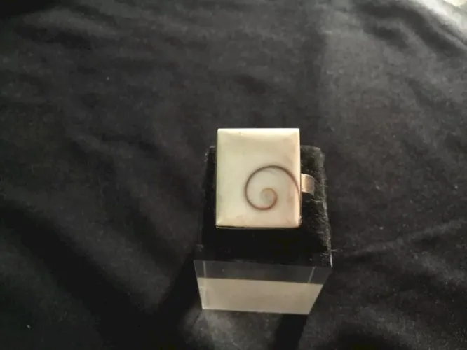 Bague argent œil de sainte Lucie rectangle taille réglable