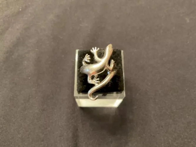 Bague argent salamandre, lézard (T53)