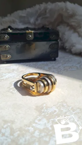 Bague Balenciaga doré taille 52 acier palladium et doré