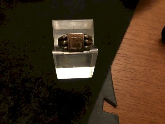 Bague chevalier argent et or taille 50