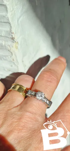 Bague de fiançailles en argent taille 16,9