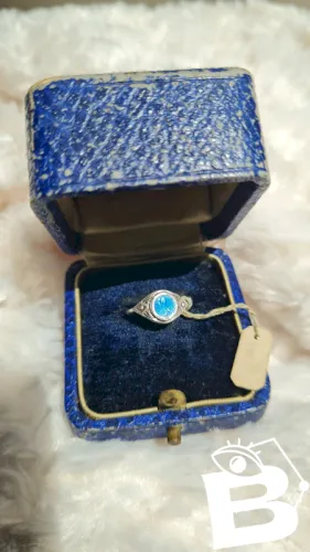 Bague denfant ancienne religieuse en argent émaillée art déco