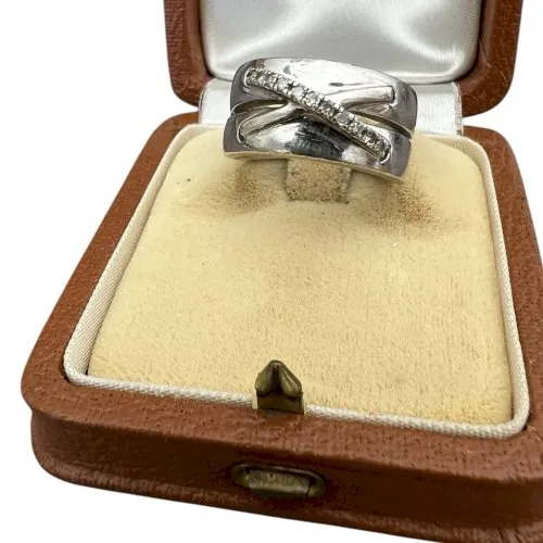 Bague design vintage diamant argent taille 54 FR symbolise le lien amour -amitié