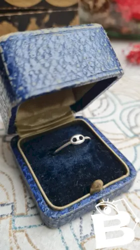 Bague en argent 835 grain de café