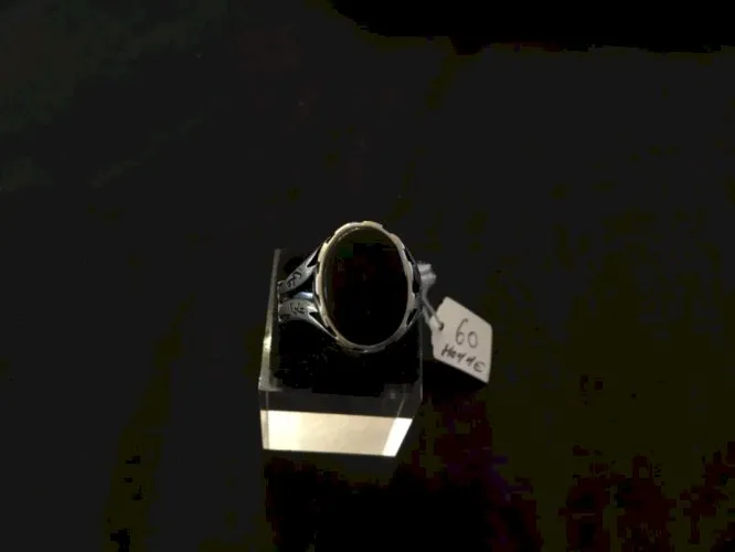 Bague en argent avec onyx Homme