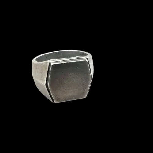 Bague en argent Chevaliere art déco 1925 poinçon sanglier Poinçon De Maitre L A