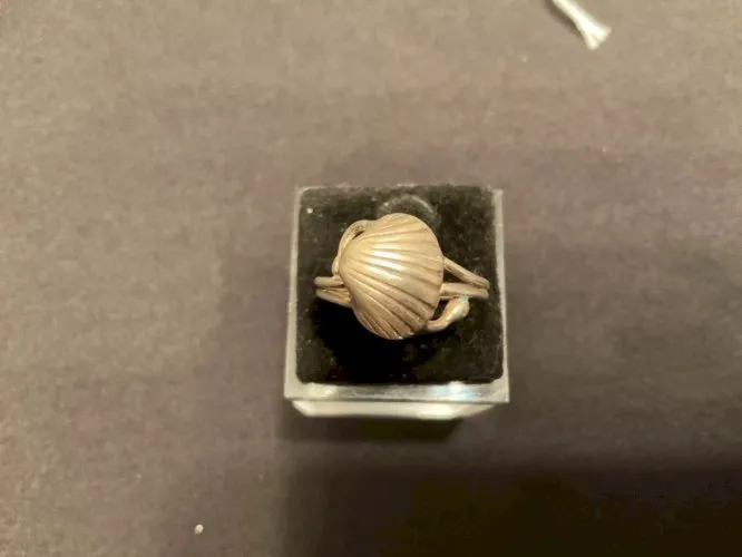 Bague en argent décor de coquillage taille 53