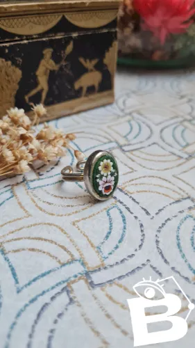 Bague en micro mosaïque vintage ajustable
