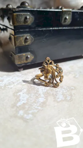 Bague licorne en laiton vintage taille 16 / 56