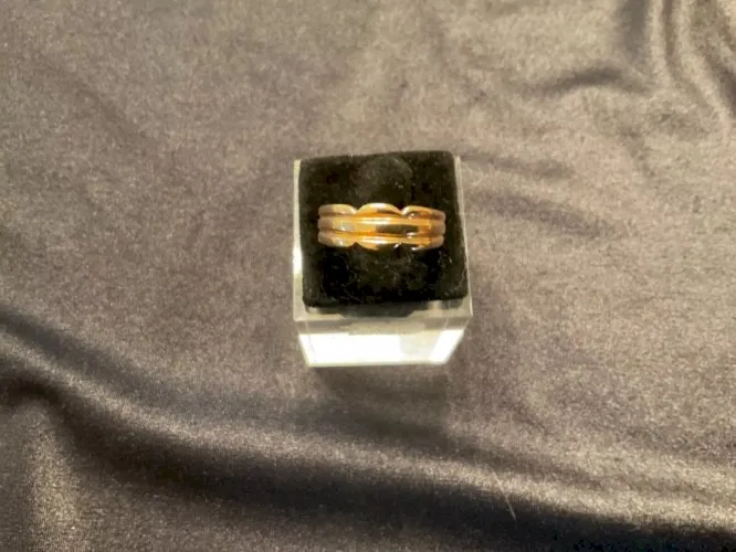 Bague plaqué or 3 rangs T52