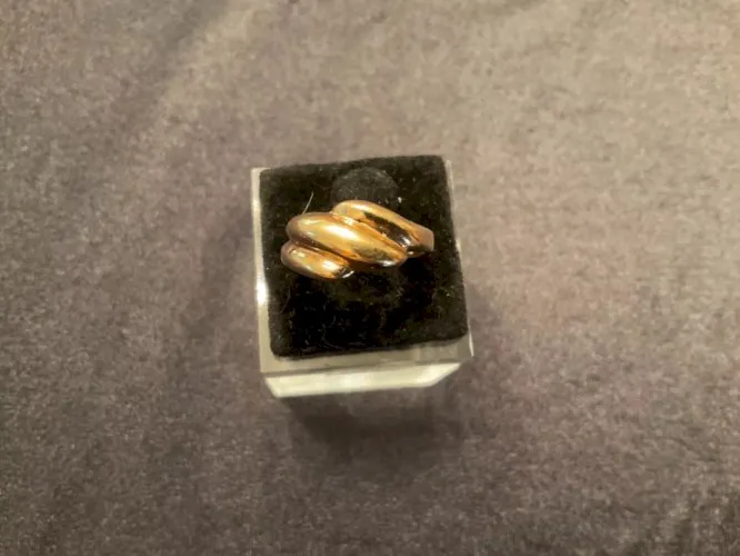 Bague plaqué or 3 vagues T50,5