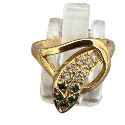 BAGUE Plaqué OR Vintage SERPENT Taille 51fr /16,5 mm environ