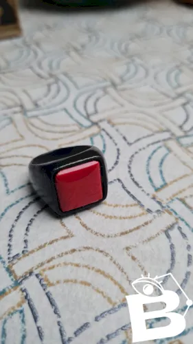 Bague scooter Paris T60 Noir et Rouge unisexe