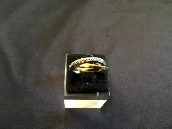 Bague triple strass plaqué or