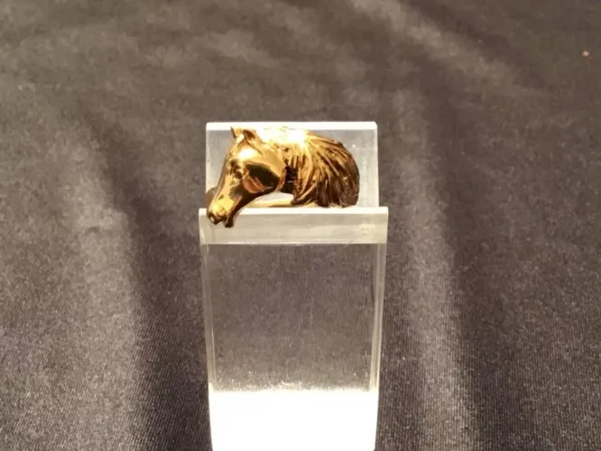 Bague vintage plaqué or tête de cheval