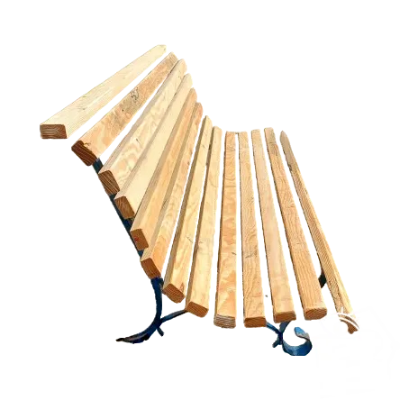 Banc Fer Forgé et Bois des Années 60