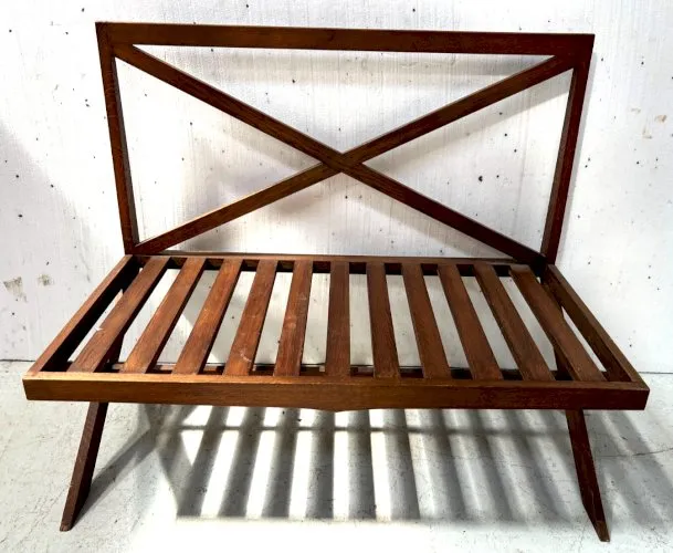 Banquette de terrasse en chene massif des années 70