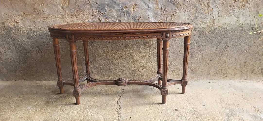 Banquette Louis XVI Rotin