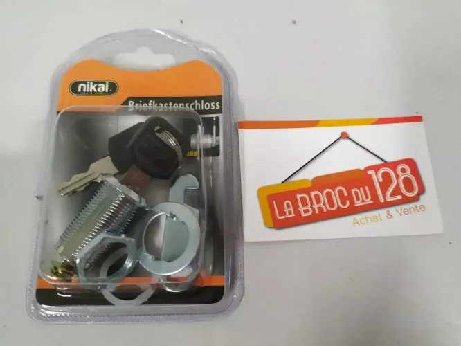 Barillet Serrure Crochet Boite aux lettres vestiaire cassier + 2 Clé - 30mm