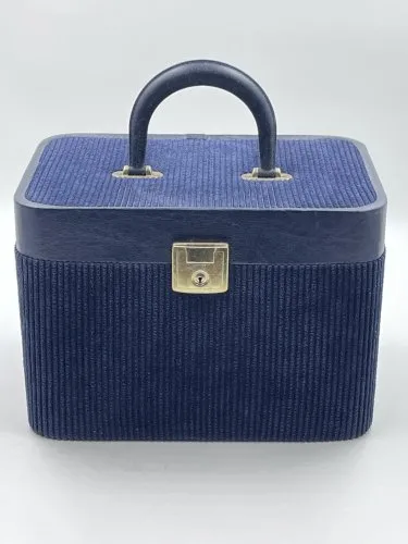 Beauty case en velours bleu