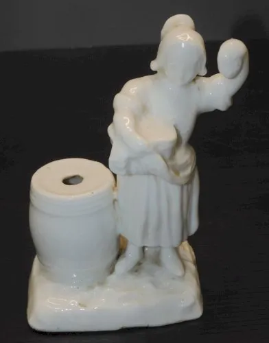 -BEL ENCRIER PORTE PLUME PORCELAINE BLANCHE XIXe PETITE MARCHANDE COLLECTION D