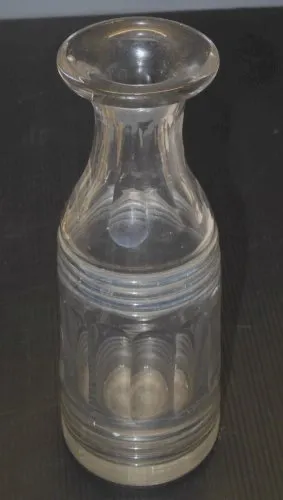 -BELLE ANCIENNE CARAFE VERRE EPAIS PANS COUPES XIXe COLLECTION VITRINE D