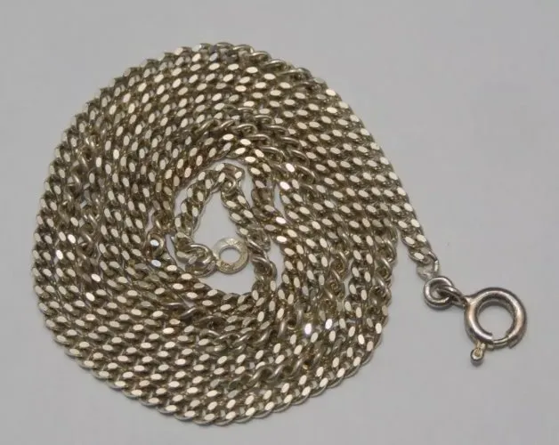 -BELLE ANCIENNE CHAÎNE ARGENT MAILLES façon GOURMETTE poinçon Crabe L 55 cm D