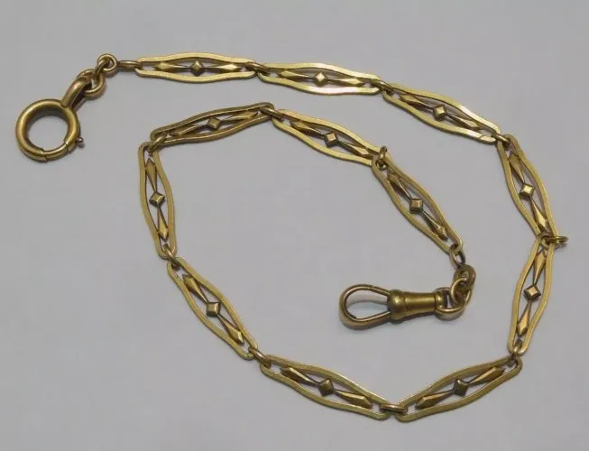 -BELLE ANCIENNE CHAÎNE de MONTRE GOUSSET en FIX COLLECTION CLOCK BIJOU  D