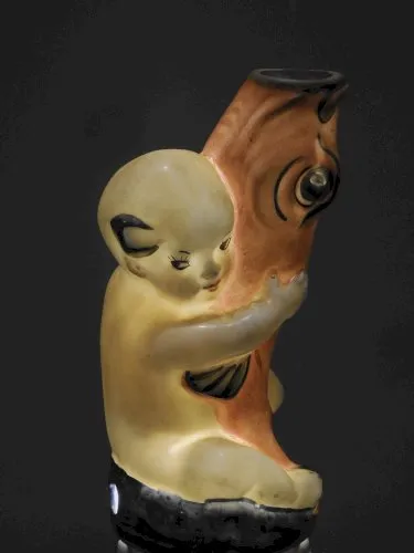 -BELLE ANCIENNE VEILLEUSE PORCELAINE LIMOGES BRÛLE PARFUM COLLECTION DECO D