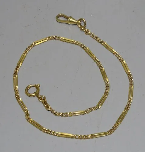 -BELLE CHAINE POUR MONTRE GOUSSET PLAQUE OR MURAT COLLECTION VITRINE  D