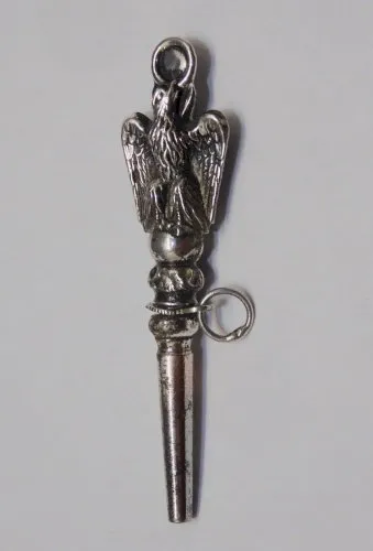 -BELLE CLE de MONTRE COQ AIGLE NAPOLEONIEN ARGENT poinçon SANGLIER COLLECTION D