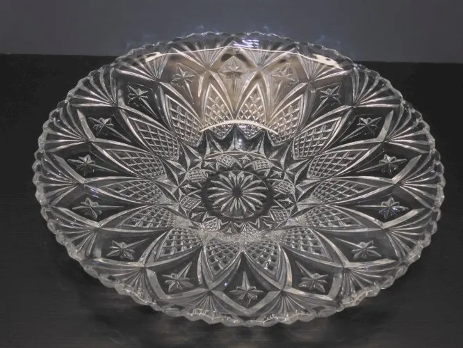 -BELLE COUPE A FRUITS CRISTAL FRANCE Pressé Moulé ANNEES 1970 Nids d'abeilles D