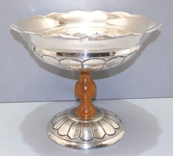 -BELLE COUPE SUR PIED ARGENT MASSIF signé J PEREZ FERNANDEZ décor Gallonada D