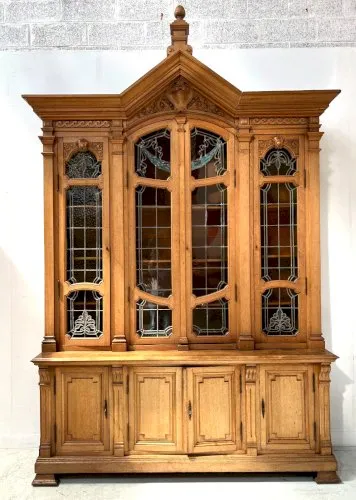 Bibliotheque en deux corps de style Art Déco en chene massif XX siècle