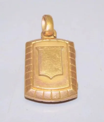 -BIJOU ANCIEN JOLI PENDENTIF RELIQUAIRE Plaqué OR Poinçon 40 microns  D