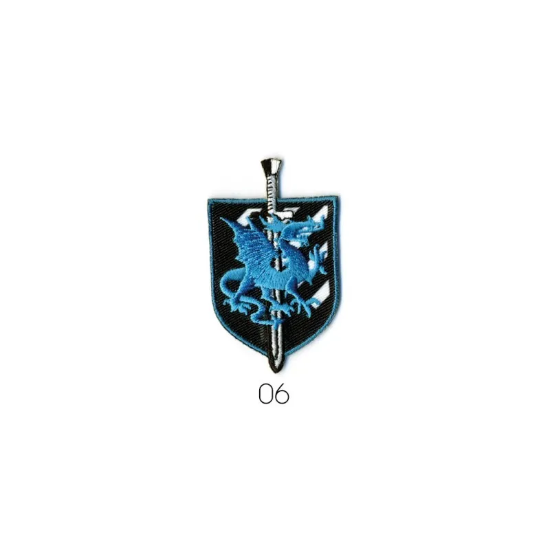 Blason dragon 6x3,5cm - Bleu foncé