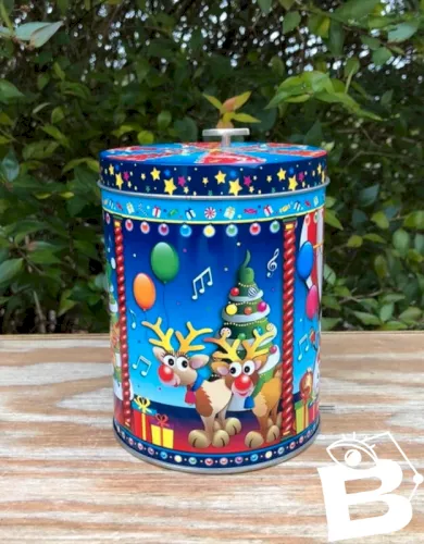 Boite de Noël musicale en métal