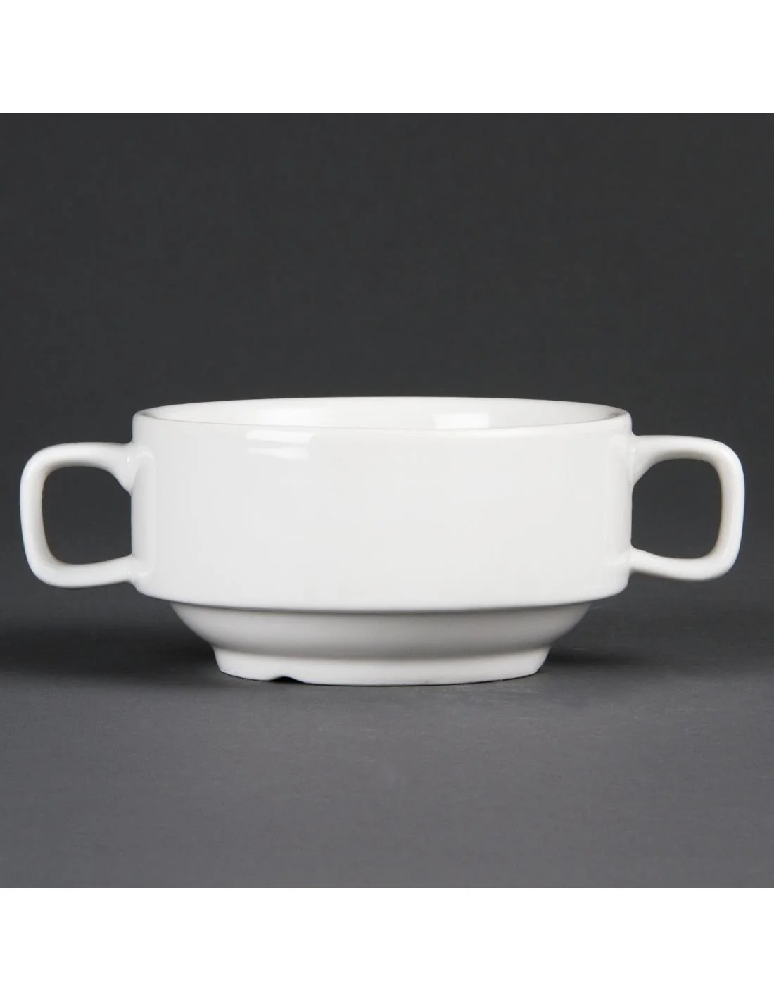 Bol à soupe avec anses blancs Olympia 115mm (Lot de 6)