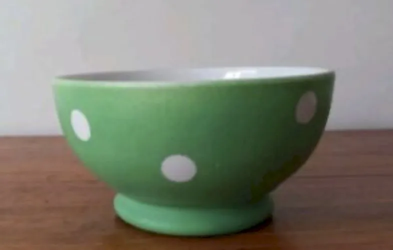 Bol vert à pois en porcelaine Longchamp
