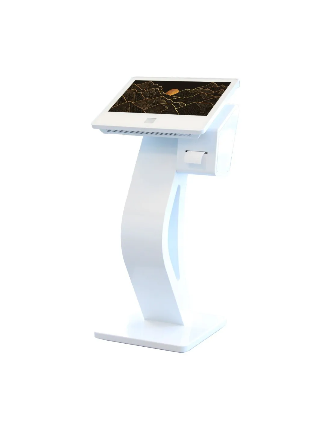 Borne interactive tactile 21.5'', Windows 10, avec lecteur QR code et Imprimante