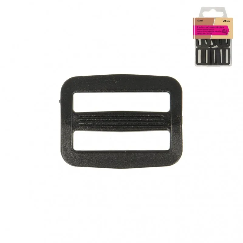 Boucles de sac coulissantes Noir - 25mm